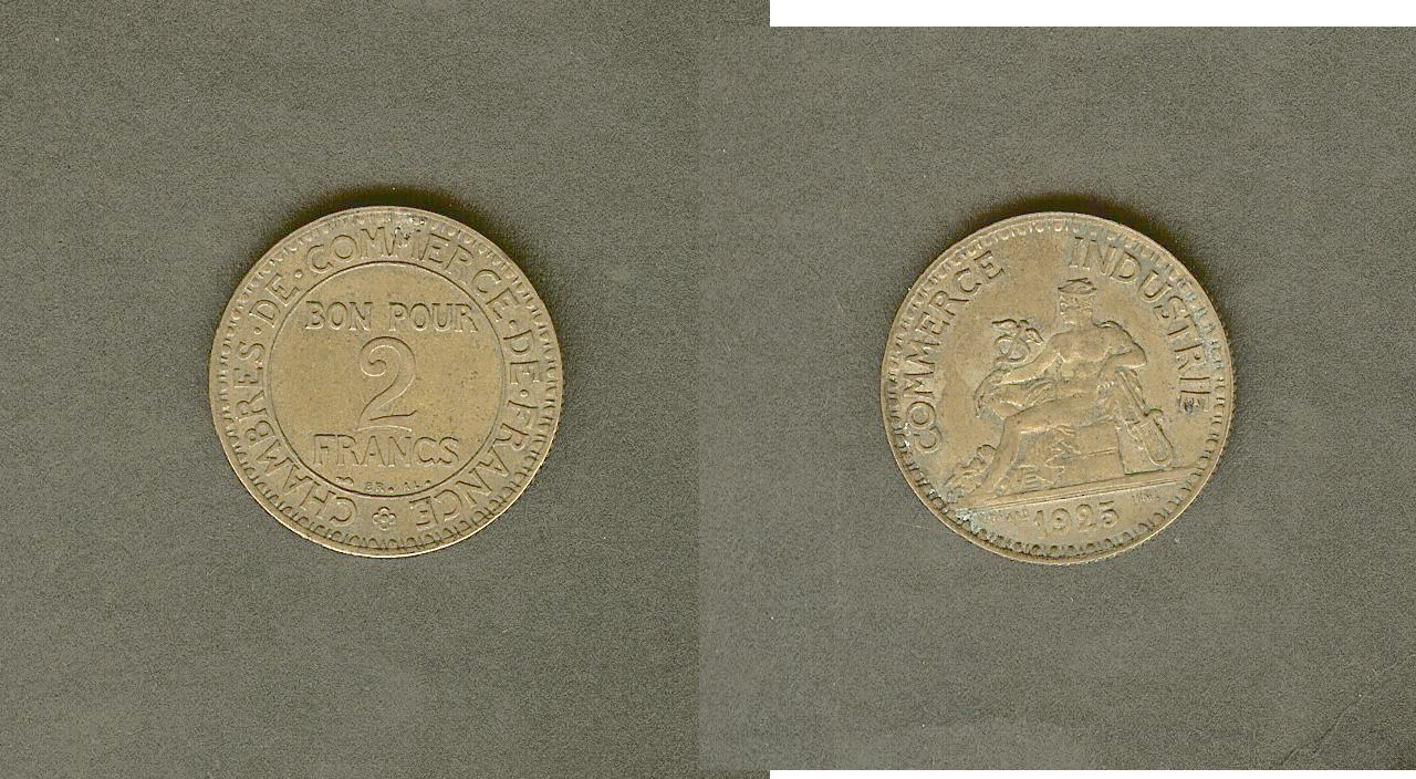 2 francs Chamber of Commerce 1925 EF